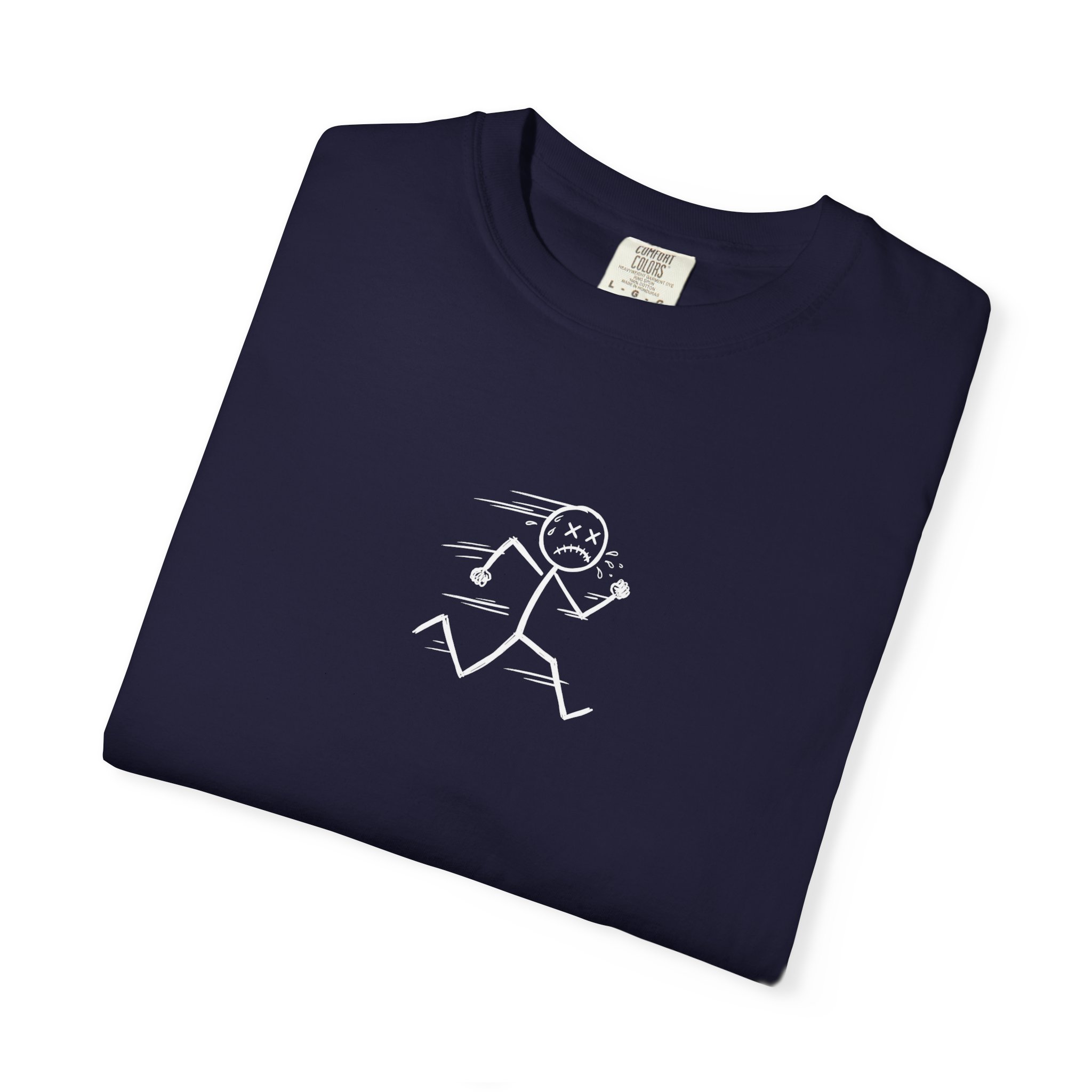 Dead Sprint Tee – Exhausted Stick Figure Running Art - Image 3