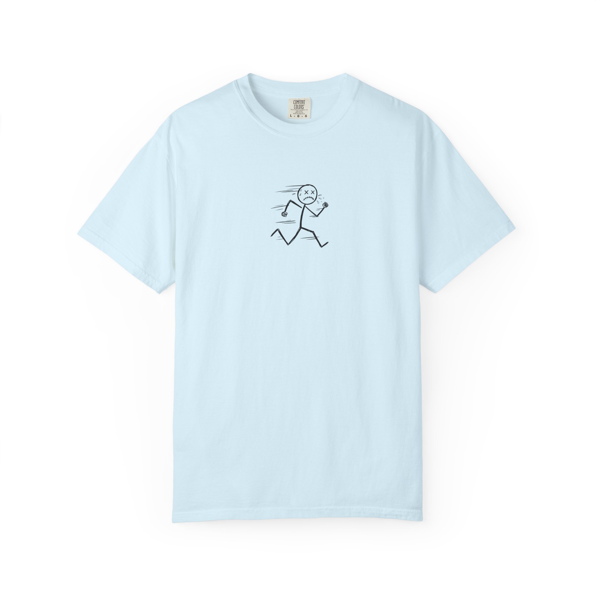 Dead Sprint Tee – Exhausted Stick Figure Running on White - Image 17