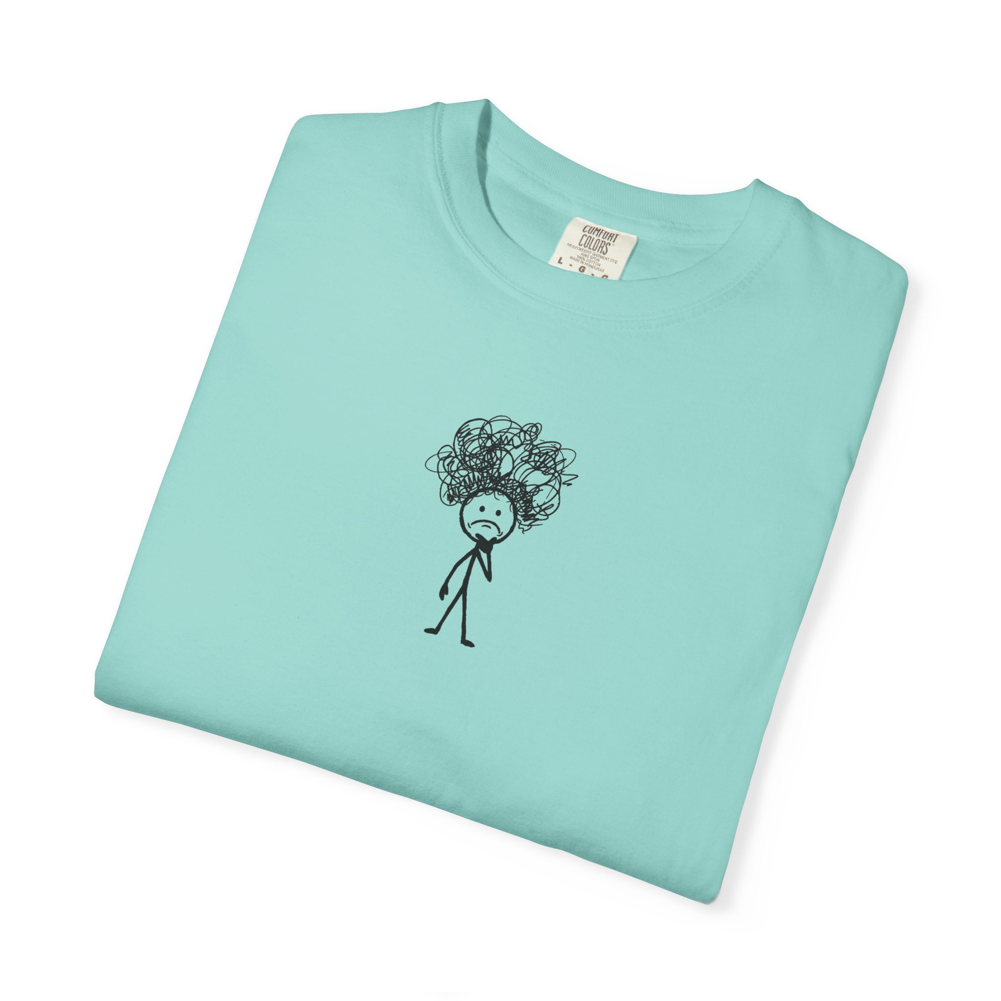 Overthinker Stick Figure Tee – Anxiety Scribble Art on White - Image 15