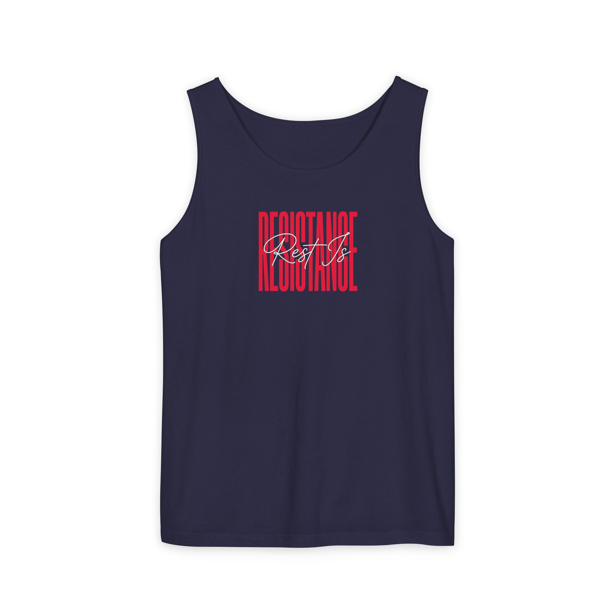 Rest Is Resistance Tank Top – Bold Red Wellness Statement