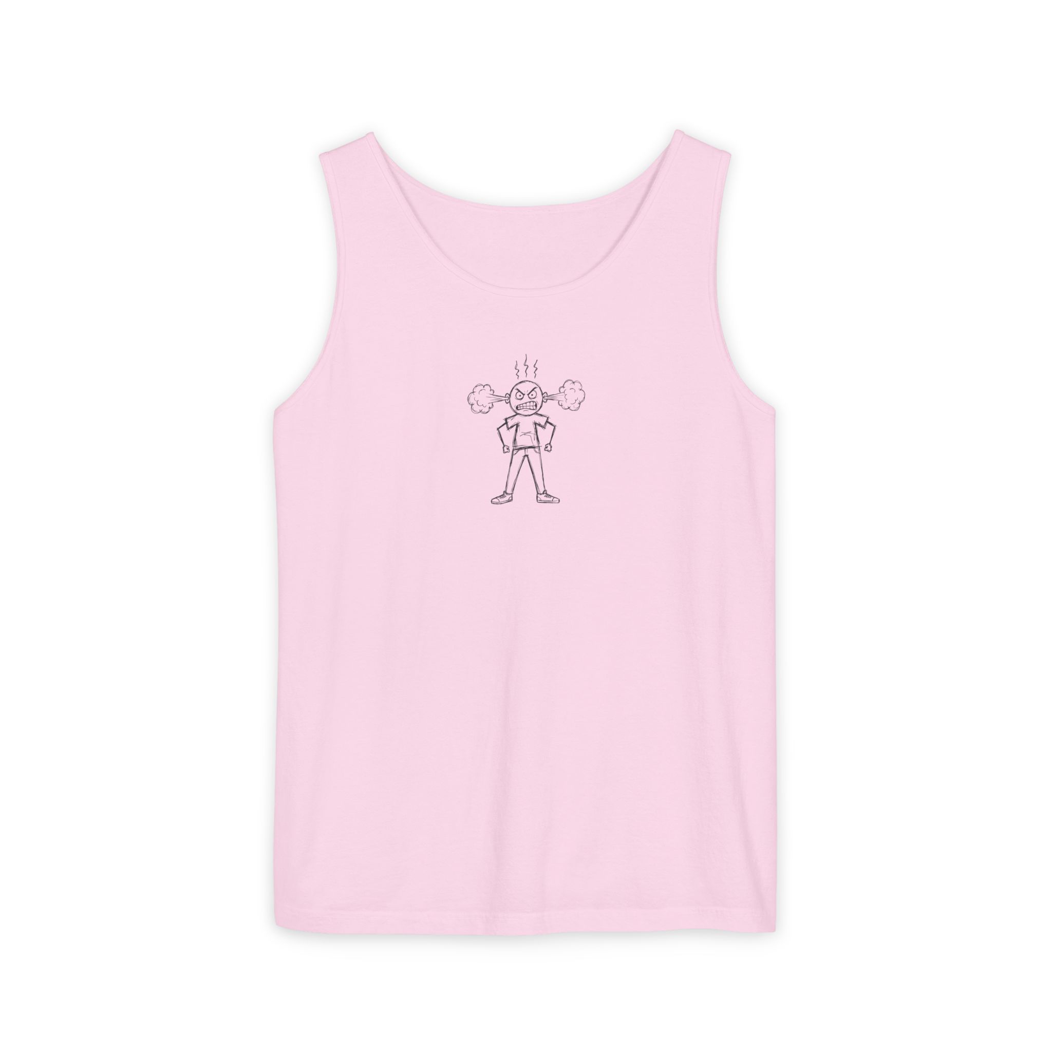 Steaming Mad Tank Top – Cartoon Anger Illustration on White - Image 21