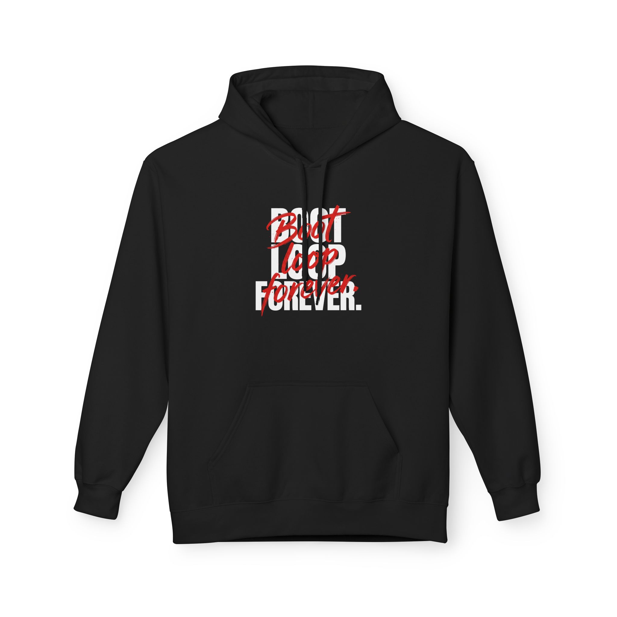 Boot Loop Forever II Hoodie – Large-Format Tech Grunge