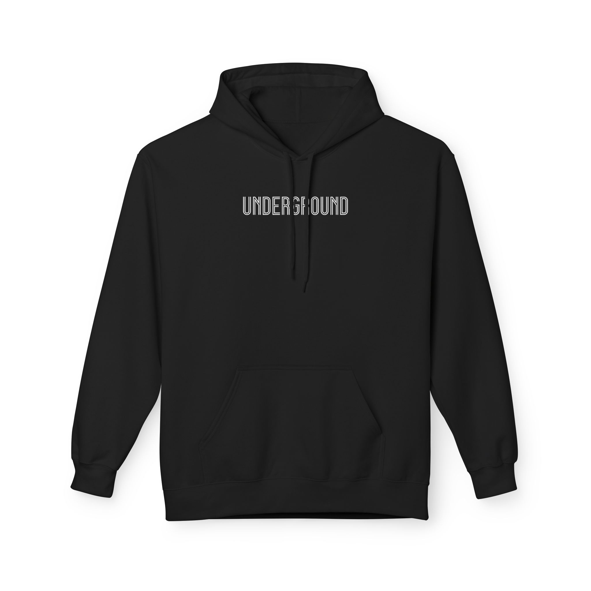 Underground Hoodie – Retro Double-Outline Art Deco Type