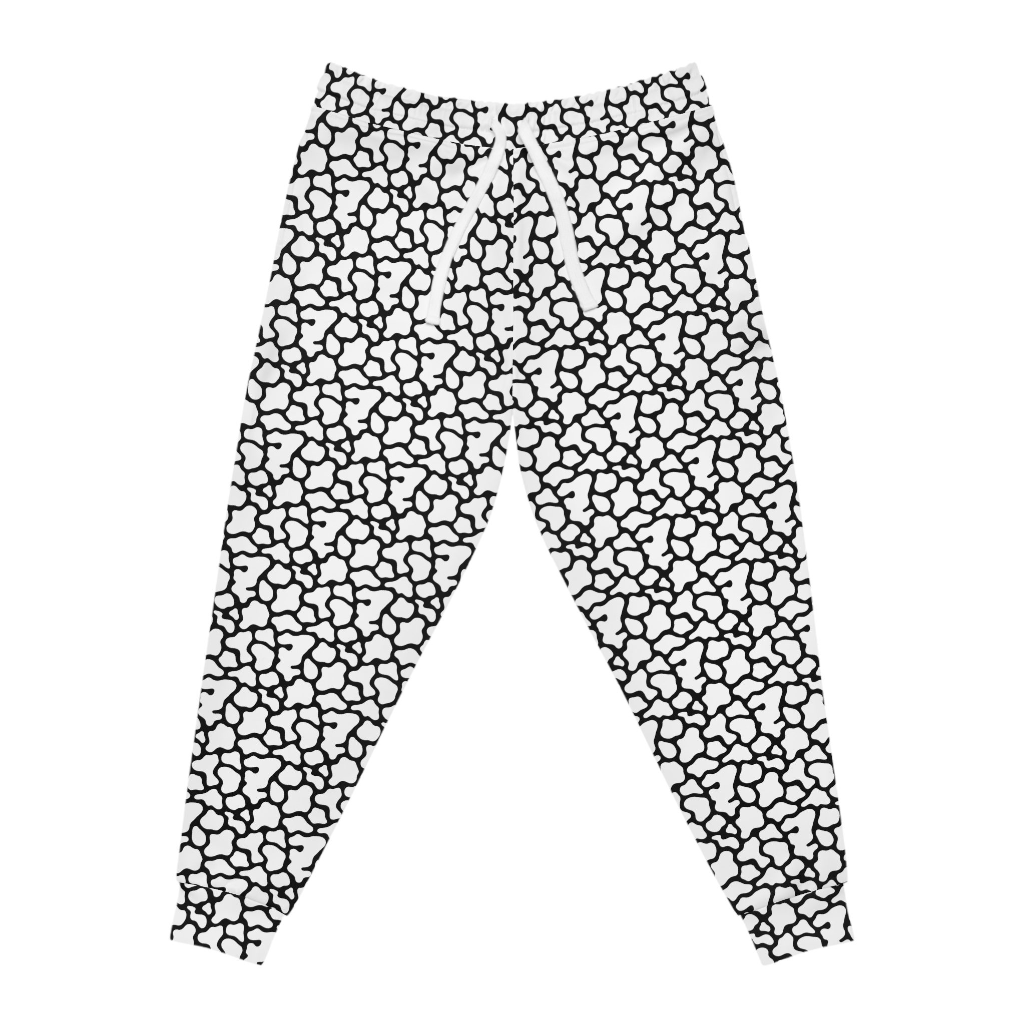 Black & White Geometric Abstract AOP Athletic Joggers