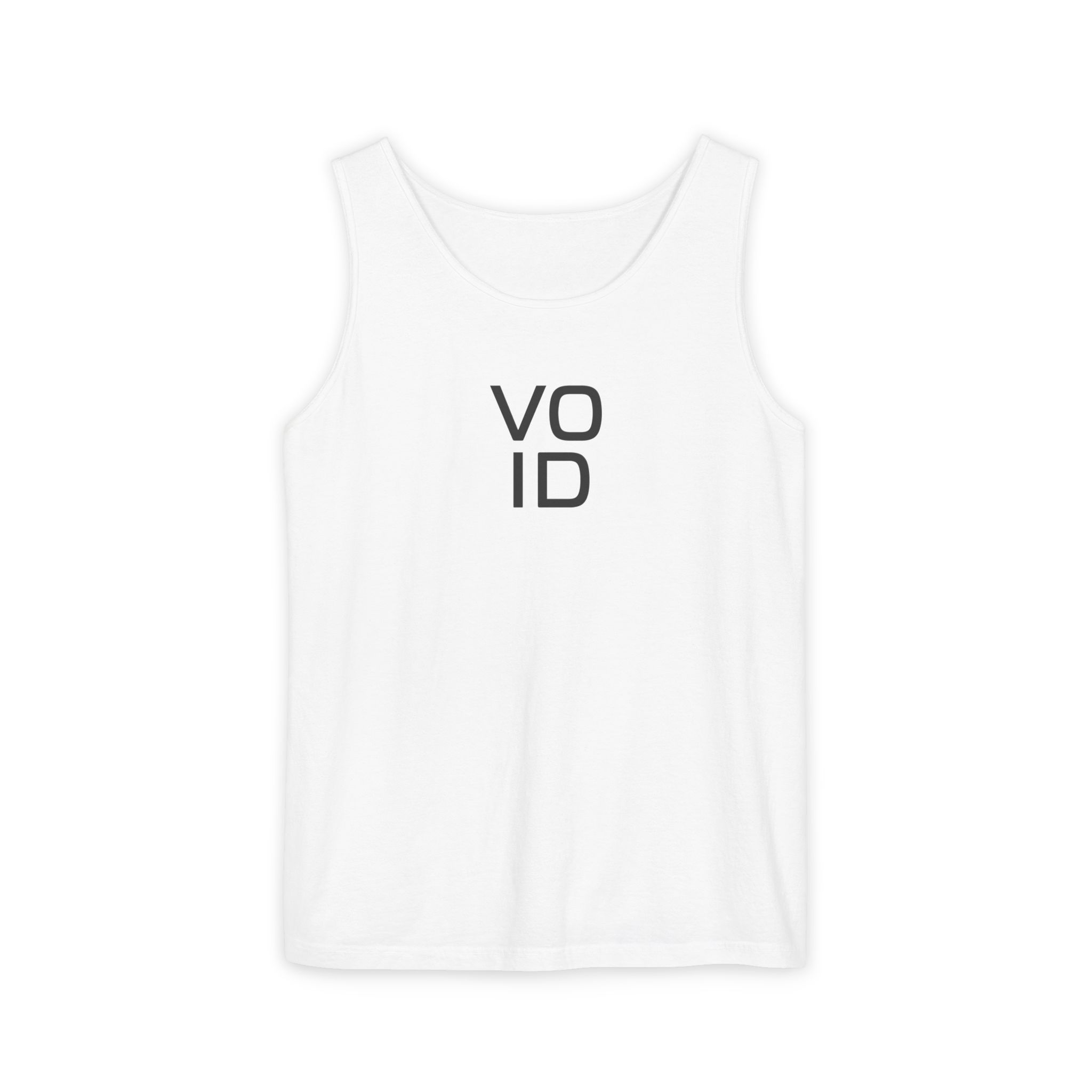 Void Black Tank Top – Clean Rounded Type on White