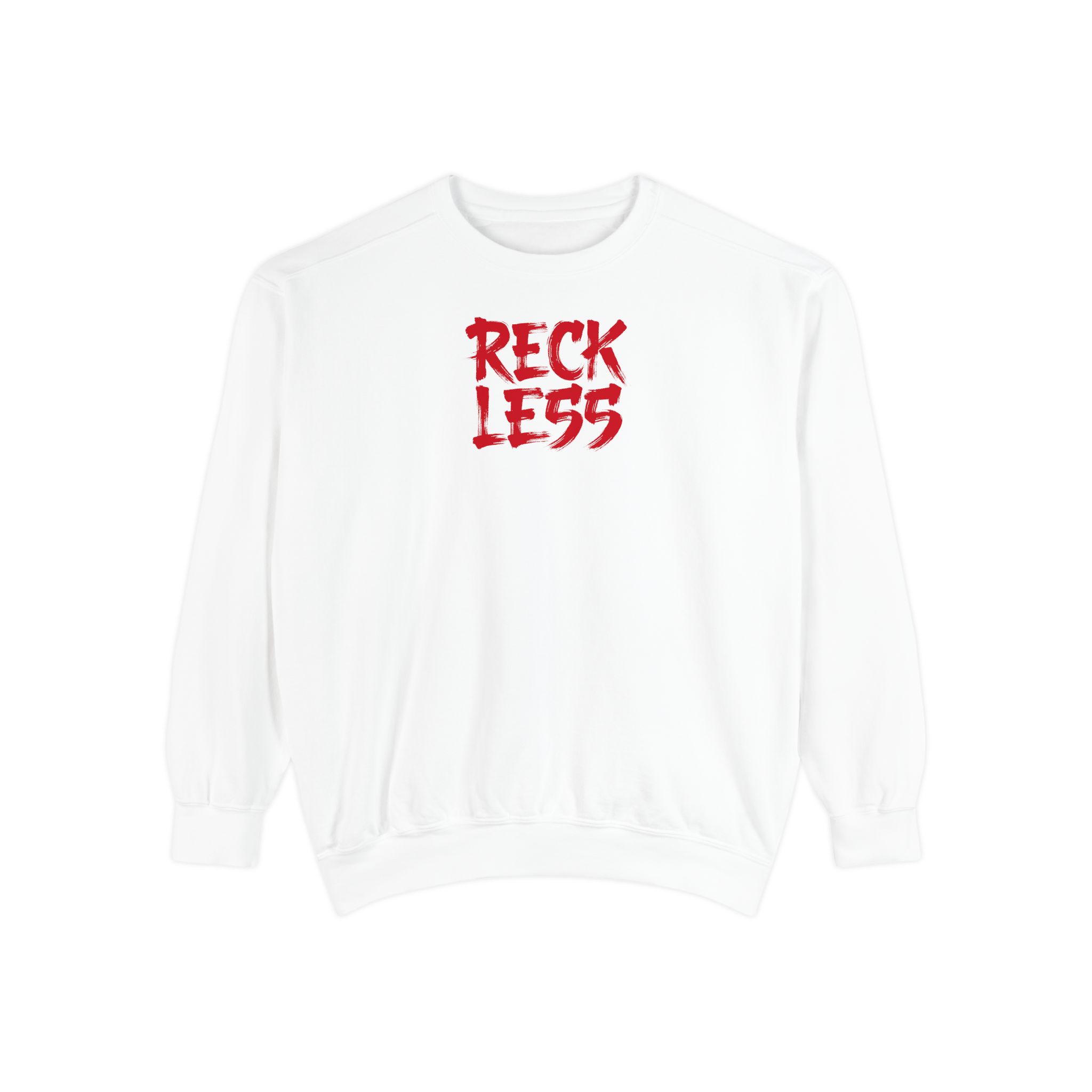 Reckless Sweatshirt – Red Brush Grunge on White