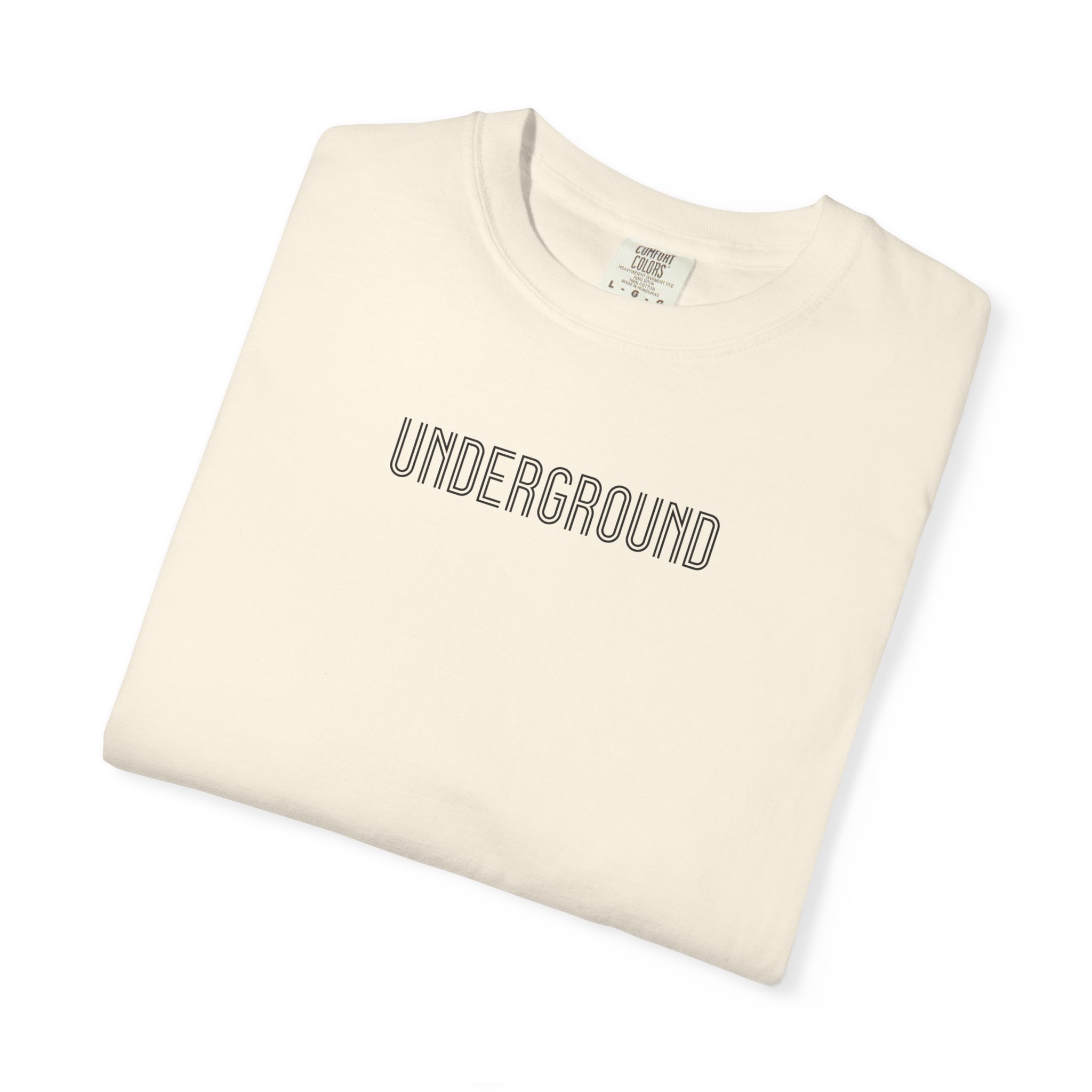 Underground Tee – Retro Art Deco Outline on White - Image 7